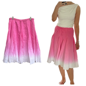 Banana Republic Linen Blend Pink and White Ombre Skirt Size Medium